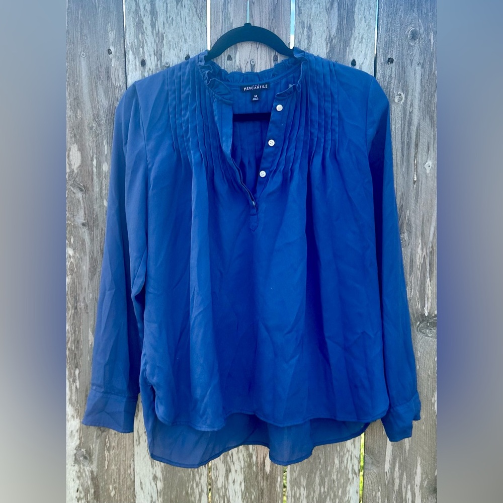 EUC • J.CREW MERCANTILE • BLUE BLOUSE • SIZE 10